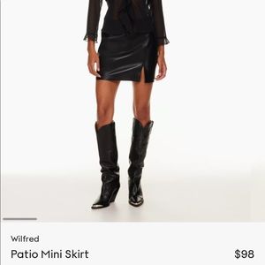 Aritzia Black Leather Mini Skirt